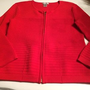 Cache orange zip sweater womens small